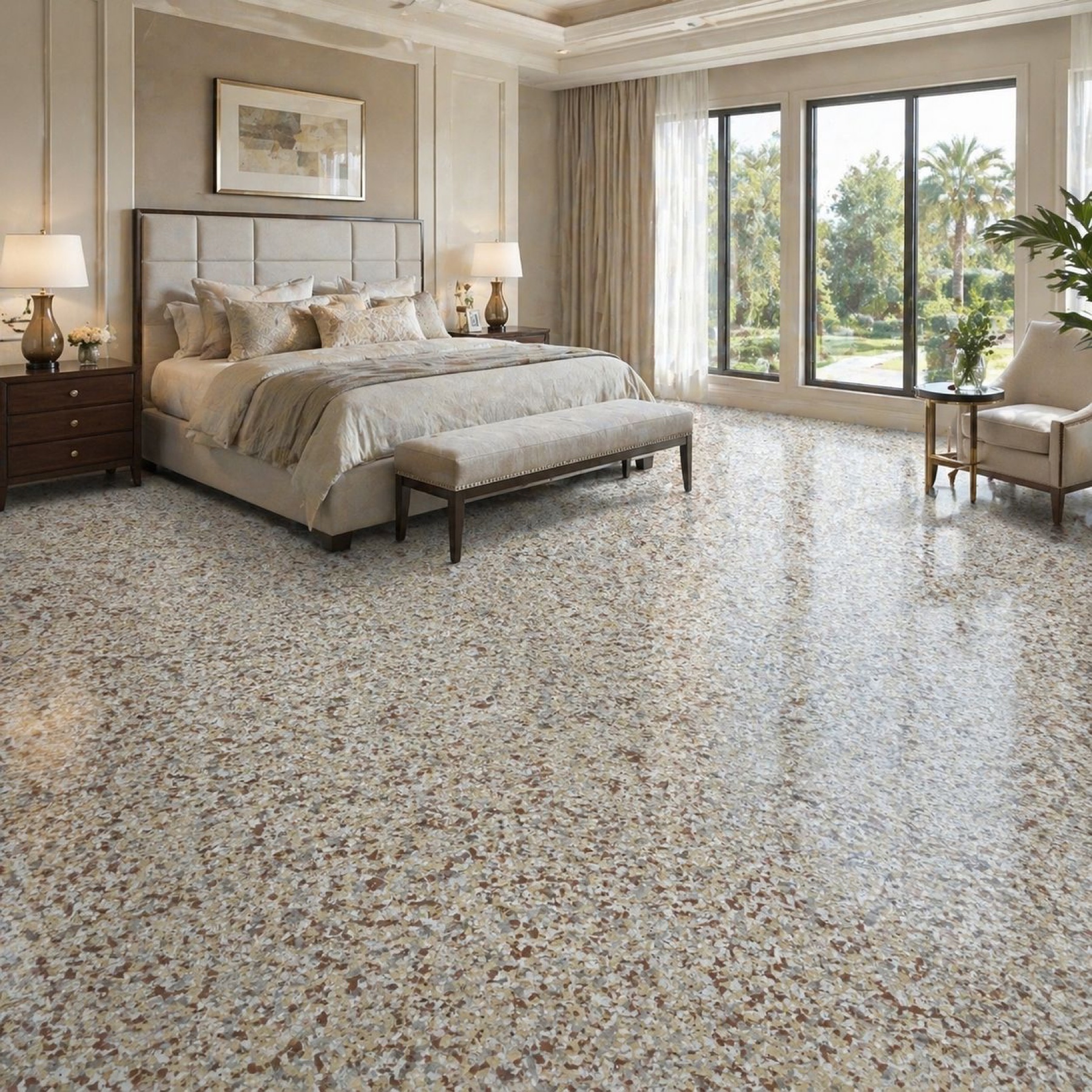 Large pattern floor coating color and effect reference